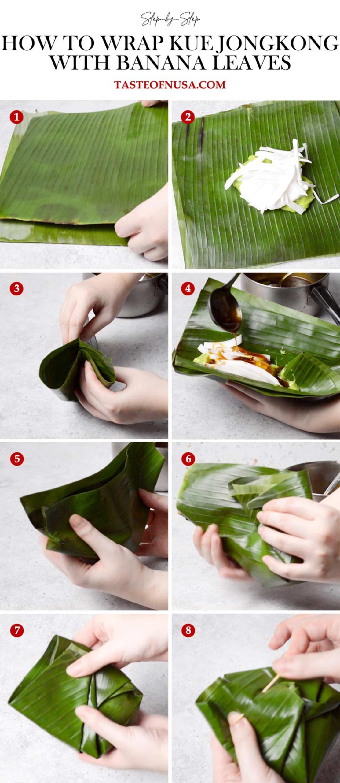 how to wrap parcels with banana leaves