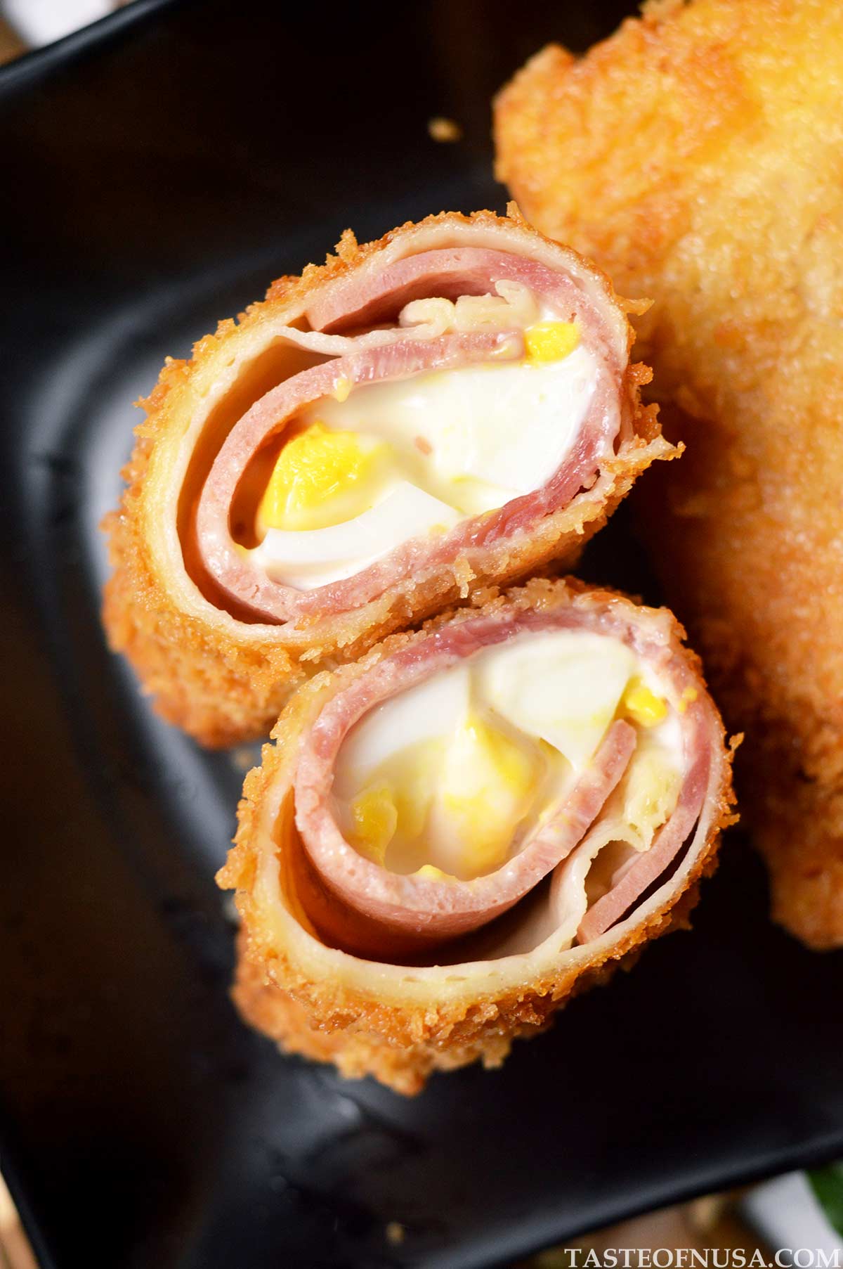 indonesian mayonnaise risoles with smoked beef and hard boiled egg inside