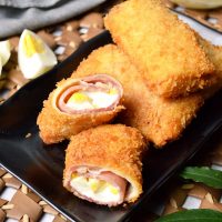 indonesian mayonnaise risoles with smoked beef and hard boiled egg inside