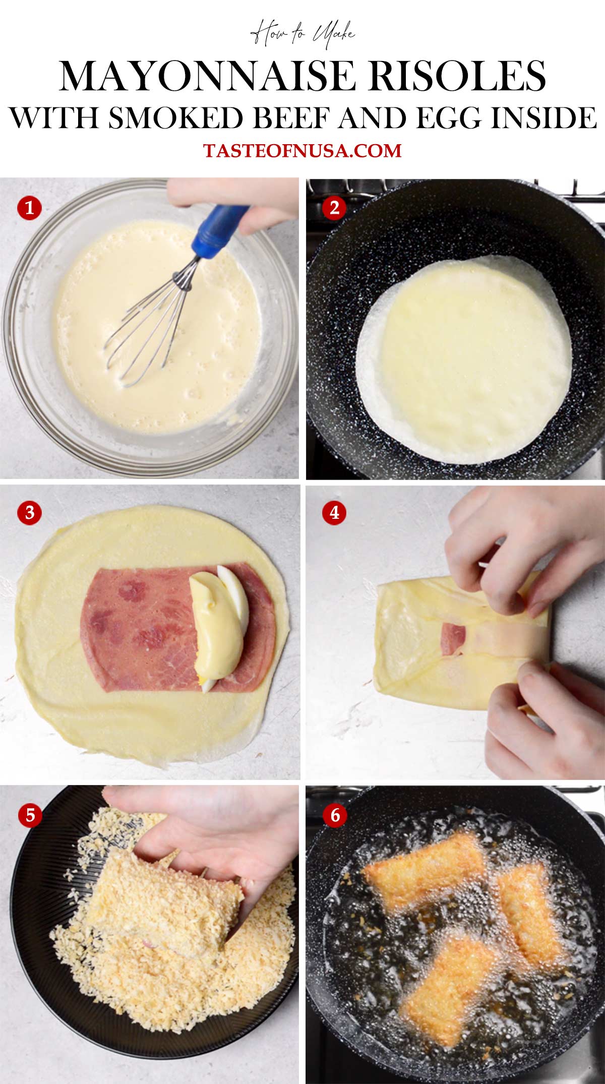 how to make indonesian mayonnaise risoles with smoked beef and hard boiled egg inside