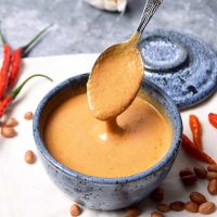 indonesian style peanut sauce or bumbu kacang suitable for multipurpose dip and sauce