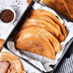 kue lekker or indonesian crispy crepes with chocolate sprinkles inside