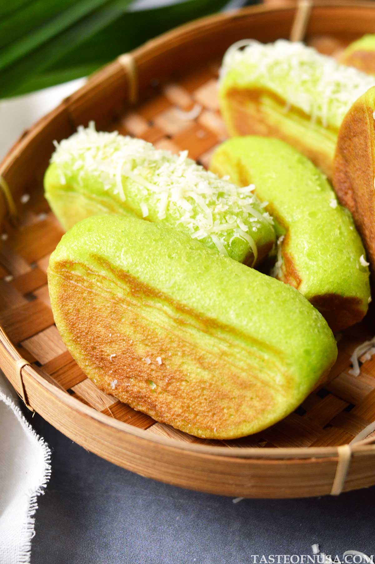 indonesian pandan kue pukis or pukis cake