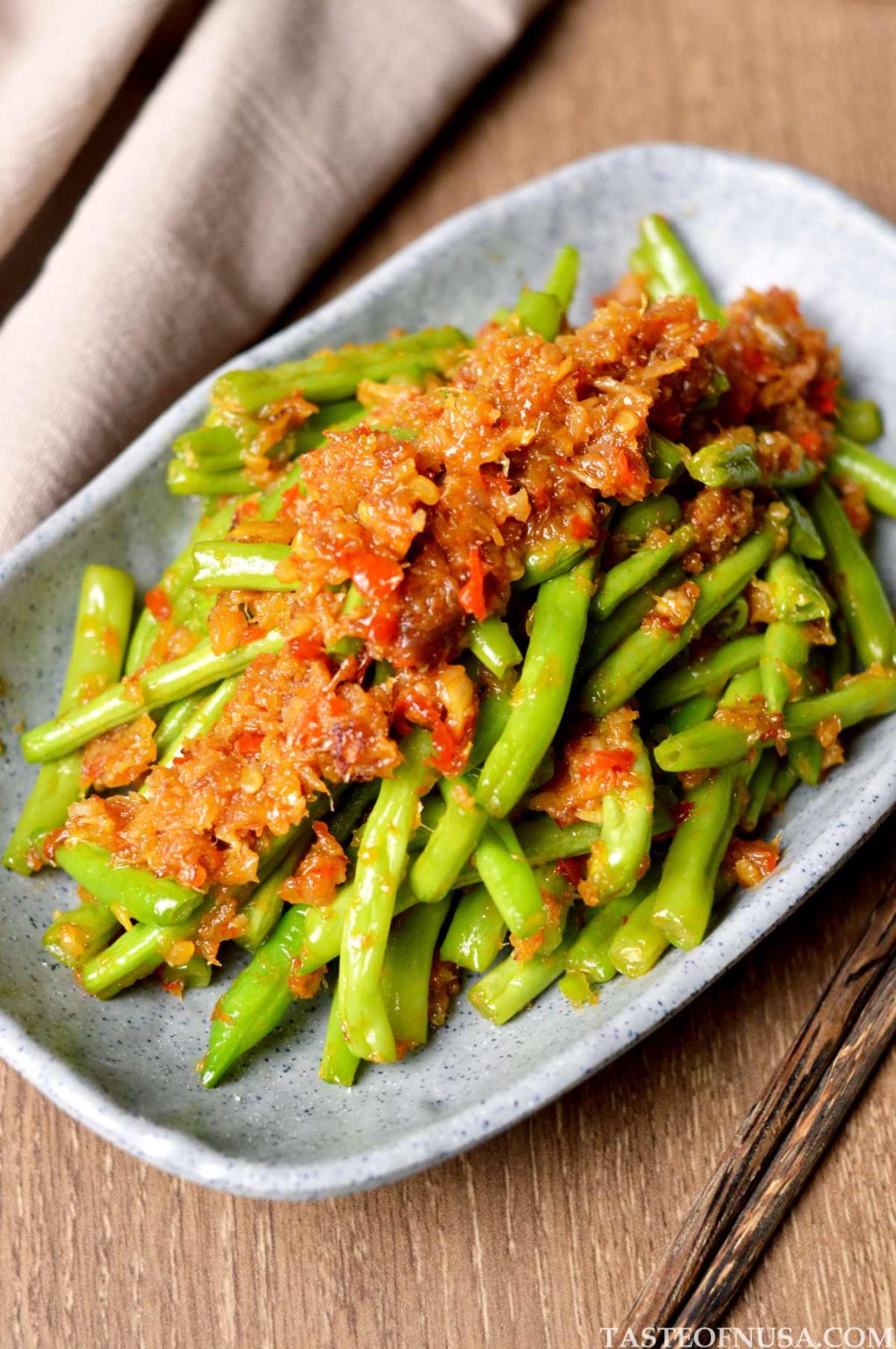 StirFried Green Beans with Dried Shrimp Taste of Nusa