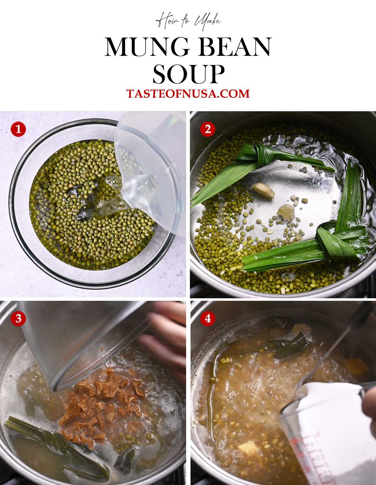 how to make mung bean soup or bubur kacang hijau