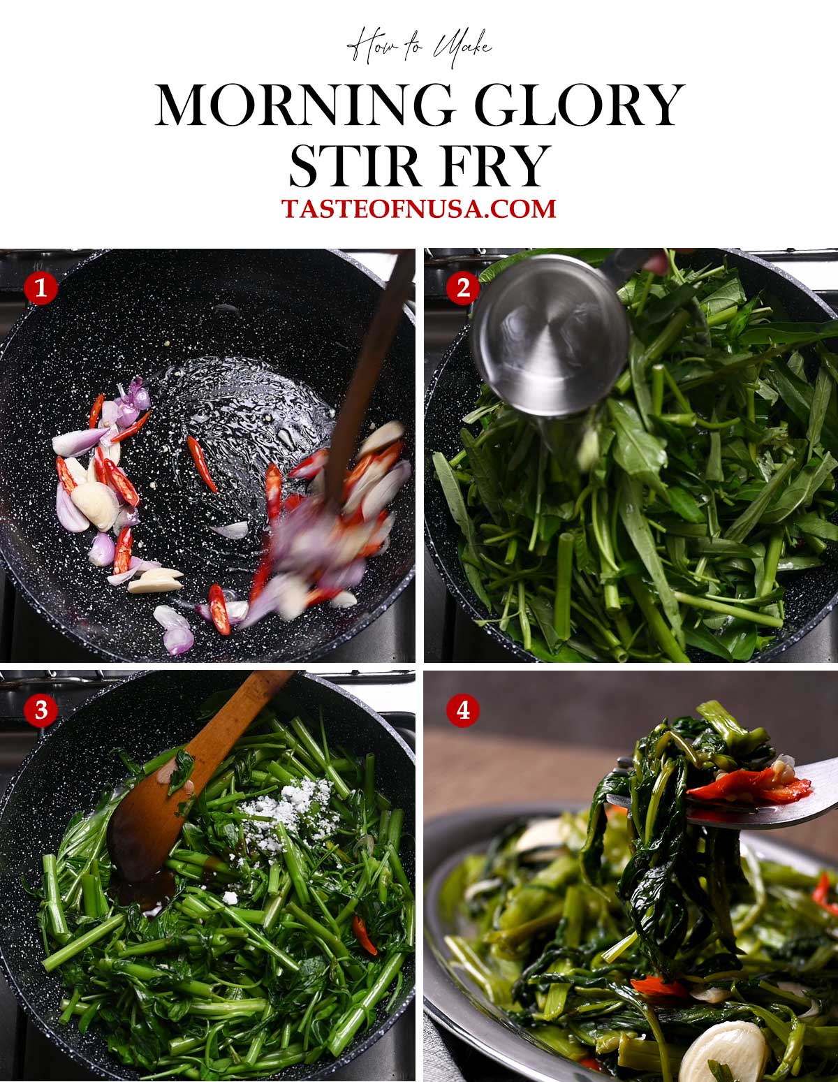 how to make morning glory water spinach stir fry